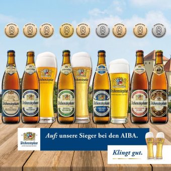 Jedes Bier ausgezeichnet: Gold für das Kristallweißbier, acht weitere Medaillen für die Brauerei Weihenstephan
