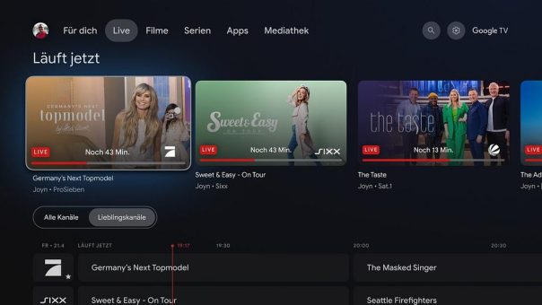Joyn ist Launch-Partner des neuen Live TV-Tab von Google TV
