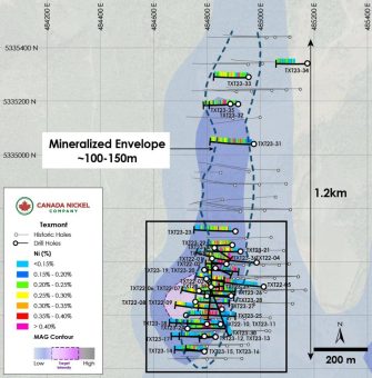 Canada Nickel durchschneidet weiterhin hochgradige, oberflächennahe Mineralisierung im Texmont-Projekt