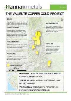 Hannan berichtet über die Еxploration im alkalischen Kupfer-Gold-Porphyr Sortilegio in Peru