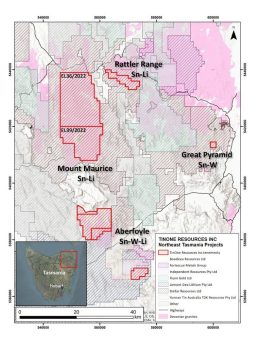 Tinone erwirbt das Aussichtsreiche Zinn-Lithium-Projekt Mount Maurice in Tasmanien in Australien