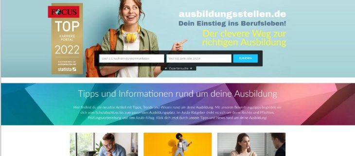 Top-Karriereportal 2022: ausbildungsstellen.de erhält erneut FOCUS-Business Auszeichnung