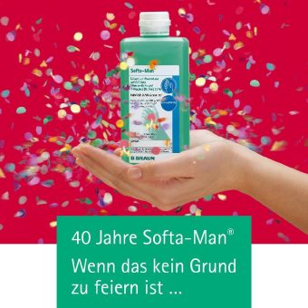 Softa-Man: 40 Jahre Händedesinfektion von B. Braun