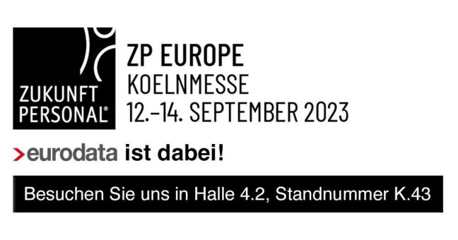 Zukunft Personal Europe: eurodata präsentiert sich und seine innovative Zeiterfassungslösung