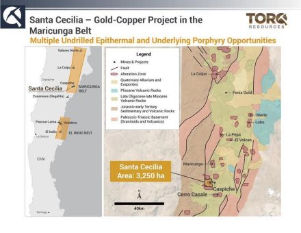 Torq identifiziert mineralisierte Oberflächen-Porphyr-Ziele neben der Caspiche-Lagerstätte auf seinem Gold-Kupfer-Projekt Santa Cecilia