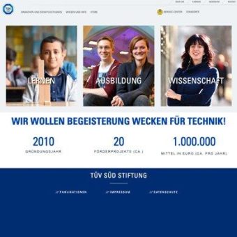 TÜV SÜD Stiftung: Website Migration und Relaunch