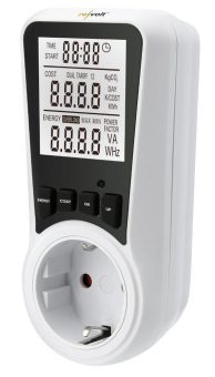 revolt Digitaler Energiekostenmesser mit beleuchtetem XXL-Display, 2 Tarife
