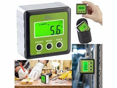 AGT Professional Digitaler Winkelmesser, beleuchtetes LCD-Display, Alu, IP54, 0-360°