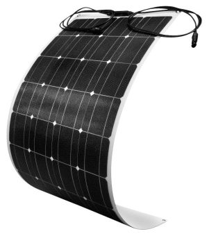 revolt Flexibles monokristallines Solarmodul mit Anschlusskabel, 100 Watt, IP67
