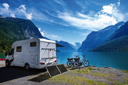 Faltbares Solarpanel mit monokristallinen Zellen, 240 Watt, silber