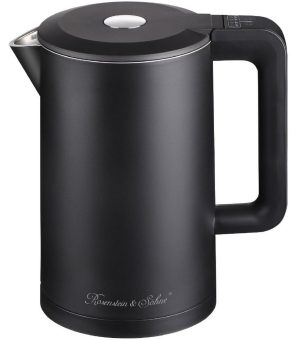 Rosenstein & Söhne Edelstahl-Wasserkocher WSK-220.des, Temperaturwahl, Warmhaltefunktion, LED, 1,5 l
