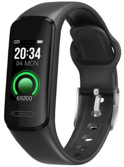 newgen medicals ELESION-kompatibles Fitness-Armband FBT-47, Farbdisplay, Bluetooth, App, IP68