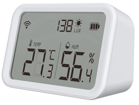 Luminea Home Control 3in1-WLAN-Sensor für Temperatur, Luftfeuchtigkeit und Helligkeit, App