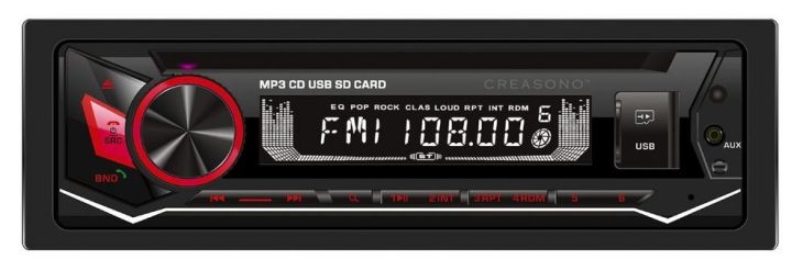 Creasono MP3-Autoradio CAS-3700.bt, CD, Bluetooth, Freisprechfunktion, USB, SD, 4×45 Watt
