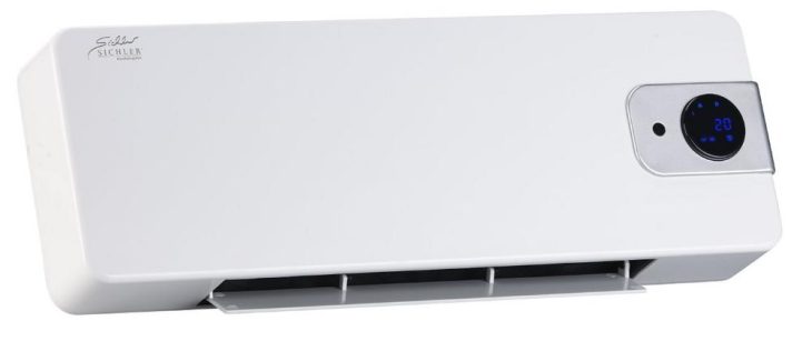 Sichler Haushaltsgeräte Keramik Wandheizlüfter LV-820.w mit digitalem Thermostat, Oszillation, 2.000 Watt