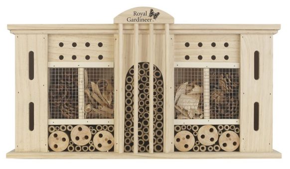 Royal Gardineer XXL-Naturholz-Insektenhotel und Nisthilfe „Grand Hotel“, 28 x 50 cm