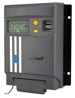 revolt MPPT-Solarladeregler MPPT-120 für 12/24-V-Batterie, mit 20 A, Display, USB-Port