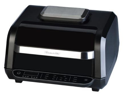 Rosenstein & Söhne Digitale 3in1-Heißluft-Fritteuse HF-395 mit Tischgrill, 12 Programme, 6,5 l