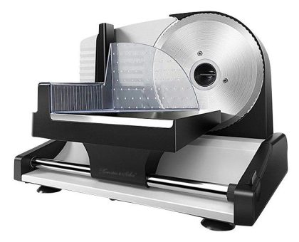 Rosenstein & Söhne Elektrischer Allesschneider ASM-100 mit 2 Edelstahl-Klingen, 1 – 15 mm, 150 Watt
