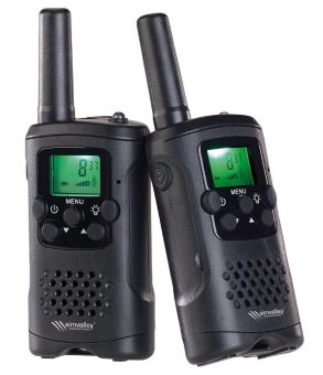 simvalley communications 2er-Set Akku-PMR-Funkgeräte WT-330 mit VOX, bis 10 km Reichweite, Ladestation
