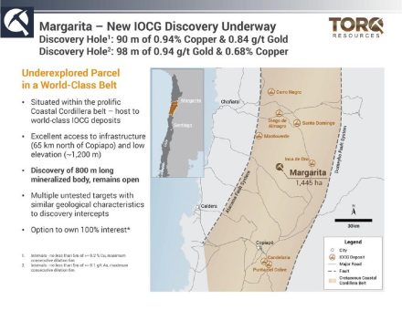 Torq beginnt mit Folgebohrungen nach der Entdeckung auf seinem Eisenoxid-Kupfer-Gold-Projekt Margarita in Chile