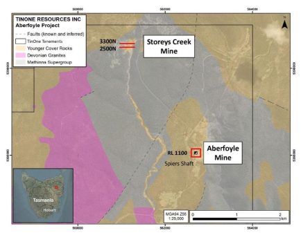 TinOne samples lithium mineralization in historical drill core from its Aberfoyle project, Tasmania, Sustralia