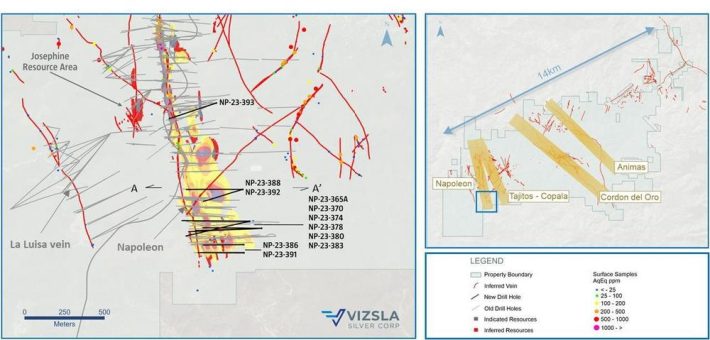 Vizsla Silver durchschneidet 646 g/t AgEq über 10,00 Meter bei Napoleon