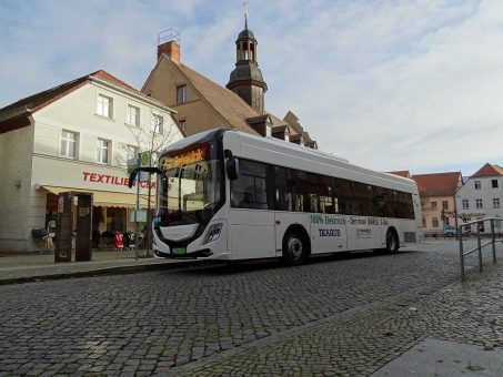 regiobus testet die Zukunft: E-Ikarus fuhr sieben Tage in Bad Belzig auf Linie