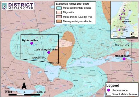 District erhält Bestätigung, dass die Anträge auf Mineralkonzessionen für Nianfors in Zentralschweden angenommen wurden