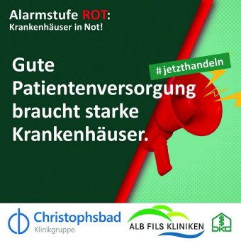 „Jetzt handeln!“ – Christophsbad Klinikgruppe und ALB FILS KLINIKEN unterstützen die Großdemonstration zur Klinikrettung am 20. September