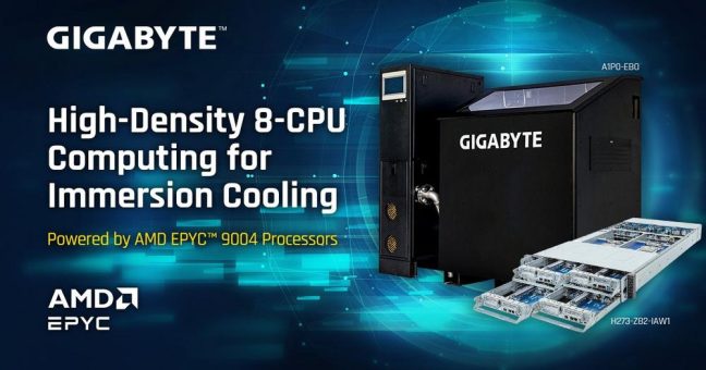 Einphasen-Tauchkühlung mit AMD EPYC Genoa 8-CPU-Servern von GIGABYTE für Rechenleistung jenseits aller Grenzen