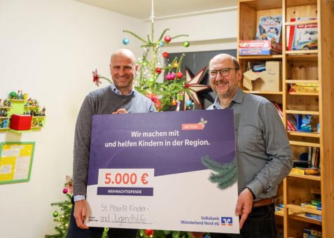 45.000 Euro Weihnachtsspende an Kinder- und Jugendeinrichtungen in der Region