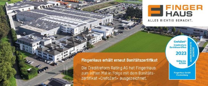 FingerHaus erhält erneut Bonitätszertifikat „CrefoZert“