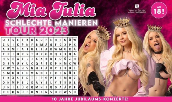Ticket-Verlosung auf Ballermann Radio: 10 x 2 Tickets für Mia Julias „Schlechte Manieren“- Jubiläums-Tour 2023