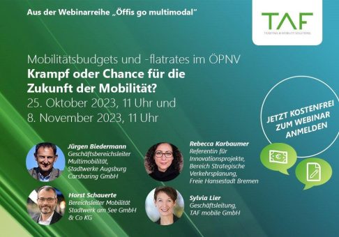 Einladung von TAF mobile zum 6. Webinar am 25.10. oder 8.11.2023 von 11 bis 12 Uhr