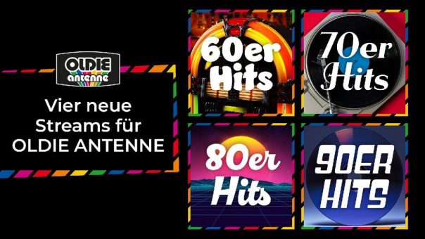 Vier Dekaden-Streams mit Meilensteinen der Musik für OLDIE ANTENNE-Hörer