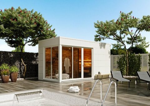 Modernes Poolhaus mit hohem Wellness-Komfort