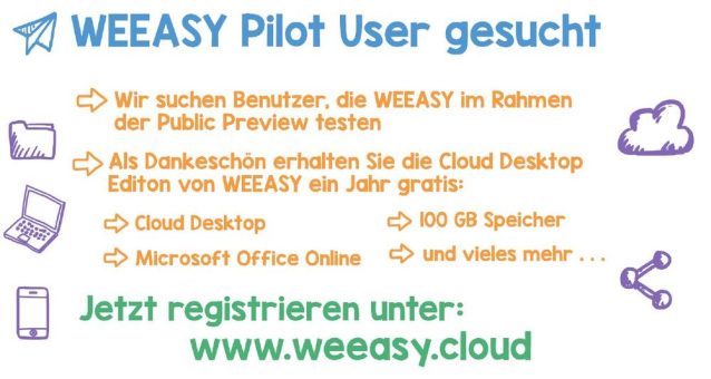 WEEA­SY Pi­lot-User ge­sucht