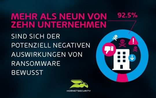 Fast 60 % der Unternehmen sind sehr bis extrem besorgt über Ransomware-Angriffe. Hornetsecurity veröffentlicht jährliche Ransomware-Umfrage