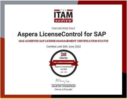 Aspera erhält SAP-Lizenzmanagement-Zertifizierung von ITAM Review