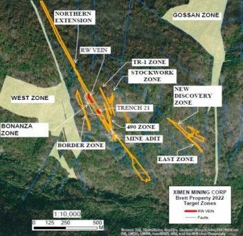 Ximen Mining: Luftgestützte magnetische Untersuchung über epithermalen Goldprojekt Brett, Vernon, British Columbia