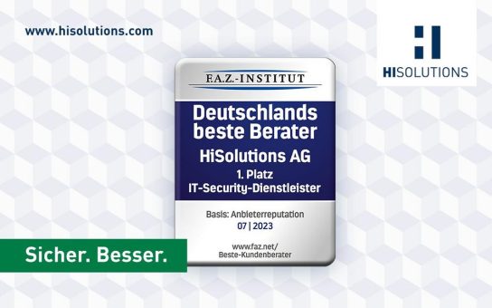HiSolutions erhält F.A.Z.-Siegel als Deutschlands bester Berater 2023