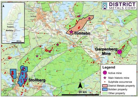 District und Boliden unterzeichnen endgültige Vereinbarung zu den Konzessionsgebieten Tomtebo und Stollberg in Schweden