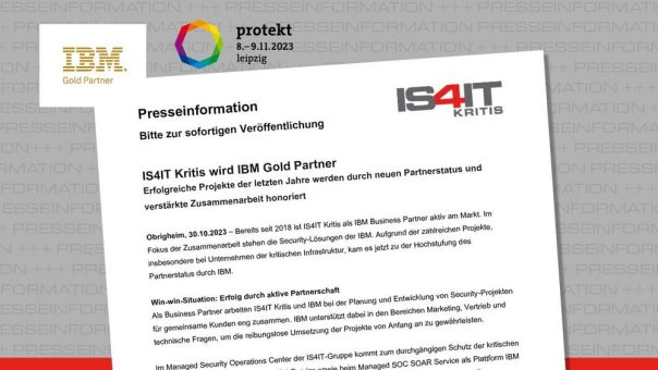 IS4IT Kritis wird IBM Gold Partner