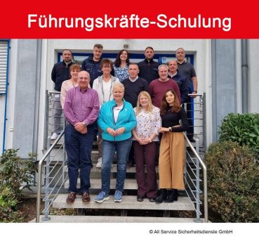 Auftakt des Führungskräftetrainings von All Service Sicherheitsdienste GmbH unter der Leitung von Sigrid Knorr, Diplomierte Wirtschaftspädagogin und angesehene Business Coach der Frankfurt University of Applied Sciences