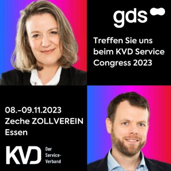 gds im November beim KVD Service Congress 2023 in Essen und bei der tekom-Jahrestagung in Stuttgart