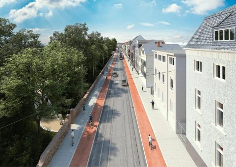 Grunderneuerung der Frankfurter Straße vor dem Abschluss
