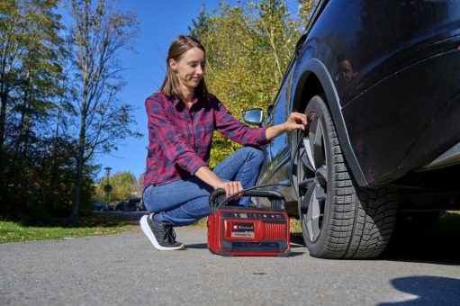 Flexibel unterwegs mit den mobilen Kompressoren von Einhell