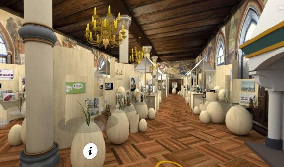 Der virtuelle 3D-Ostermarkt im Rittersaal von Schloss Burg