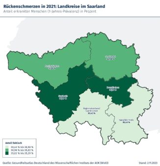 319.500 Betroffene: Nahezu ein Drittel der Bevölkerung des Saarlandes leidet unter Rückenschmerzen